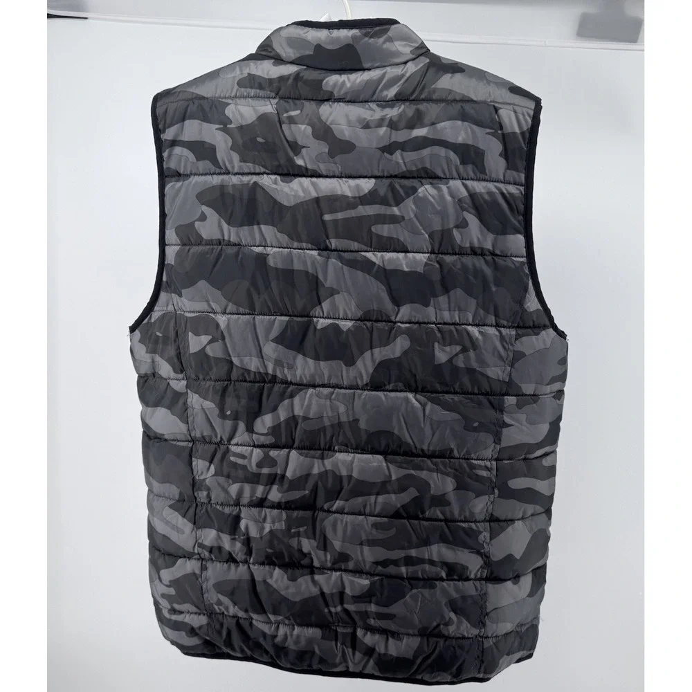 Urban Republic Boys XL 18/20 Gray Black Camo Puffer Vest Gorpcore Zip NWT
